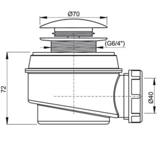 Сифон для душевого поддона AlcaPlast клик-клак A465-50
